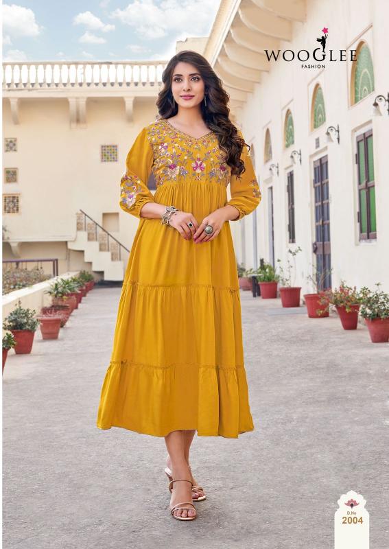 Wooglee Anchal Heavy Rayon Kurti Wholesale Catalog