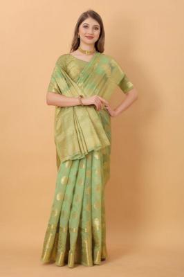 Sabella murthy Green soft Organza Silk Saree Wholesale Catalog