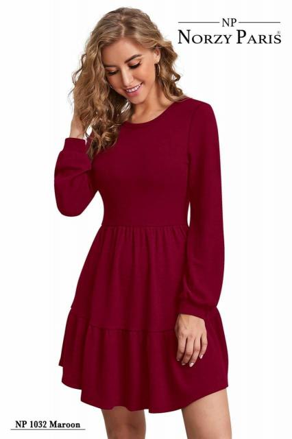 Norzy Paris NP D 1032 Maroon, 1036 Peach & 1039 Pista Western Dress Wholesale Catalog