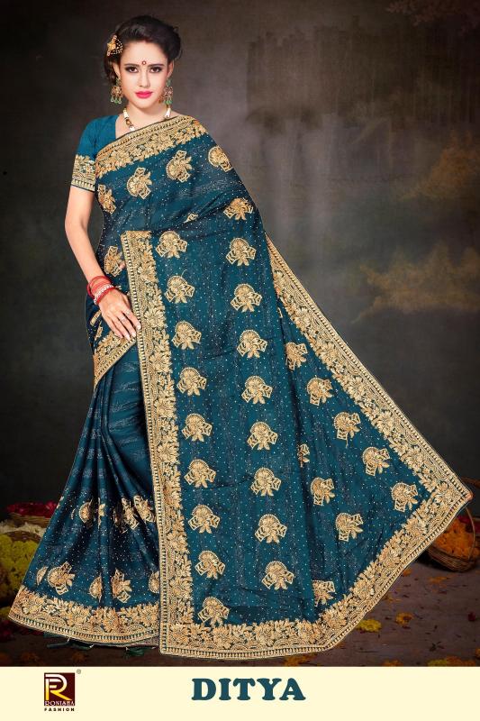 Ronisha Ditya Embroidery Saree Wholesale Catalog