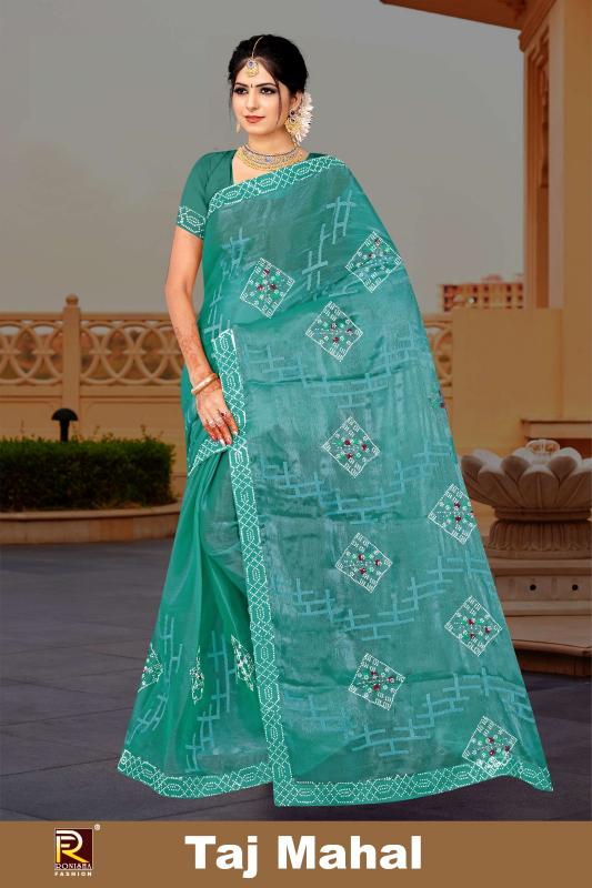 Ronisha Taj mahal Embroidered saree wholesalers in surat