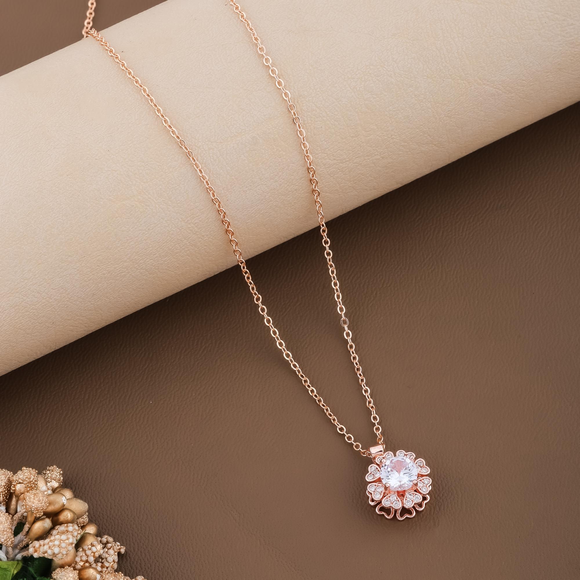 Rose Gold Flower Necklace