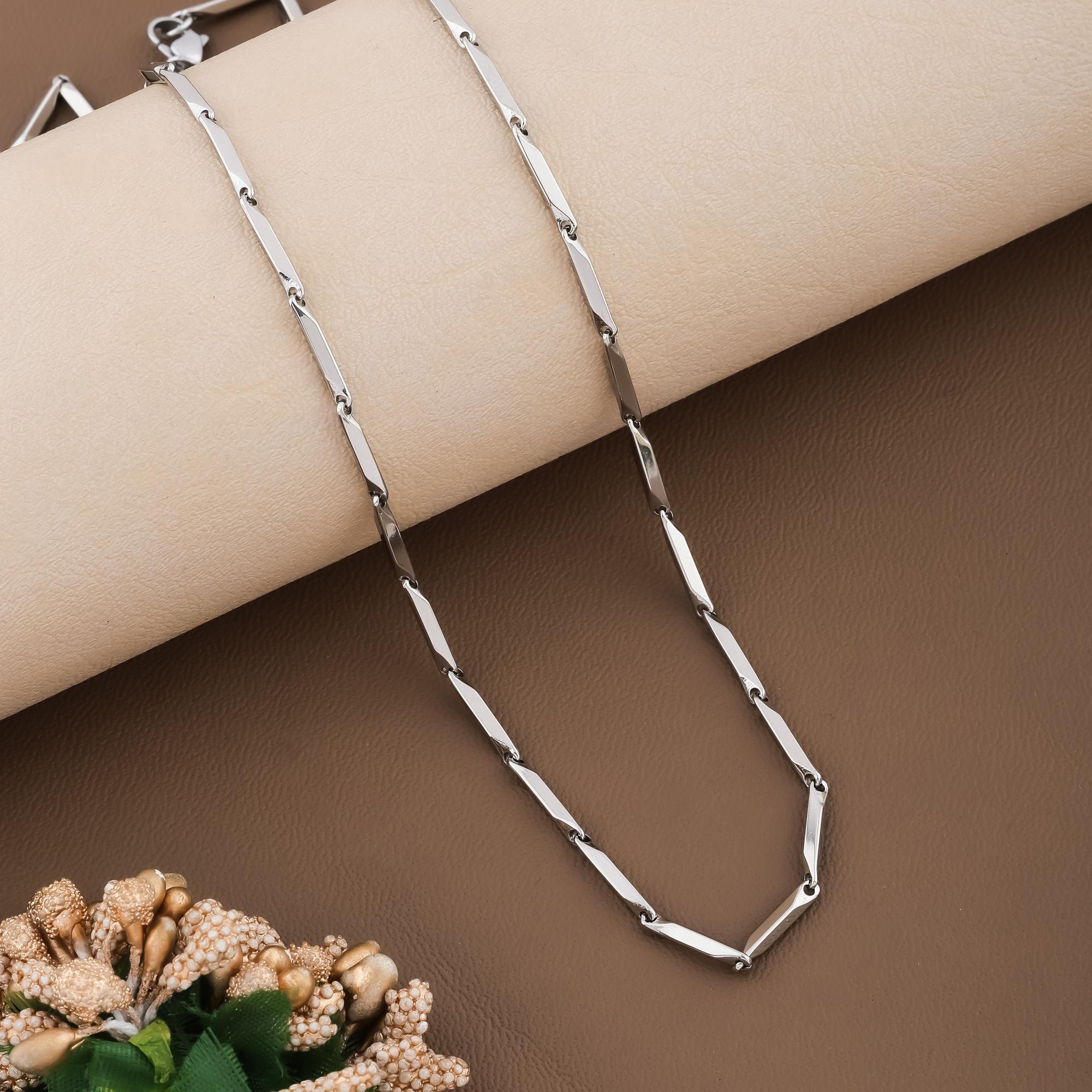 Silver Rice Design Neck Chain