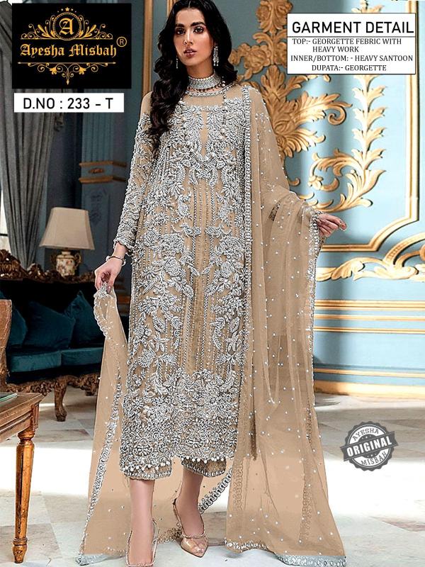 Ayesha Misbah 233 Georgette Pakistani Suits Wholesale Catalog