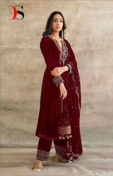 Deepsy 105 ABC Velvet with heavy embroidery Salwar Kameez Wholesale Catalog