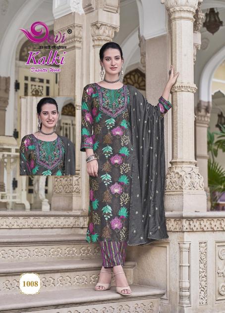 Devi Kalki Vol-1 – Kurti Pant With Embroidery Dupatta - Wholesale Catalog