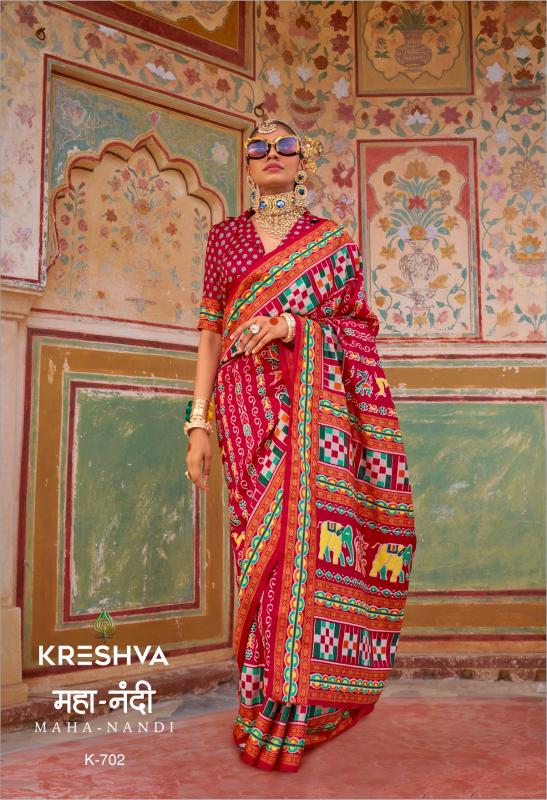 Kreshva Maha Nandi designer printed sarees online india