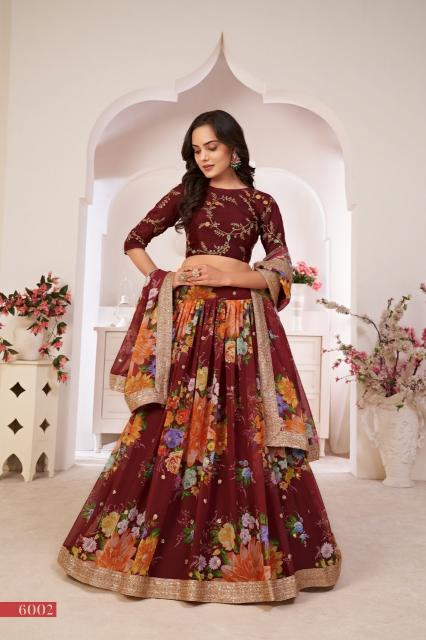 LOTUS VOL - 1 6002 MAROON party wear lehenga wholesaler in mumbai