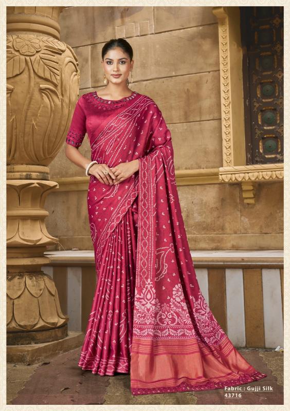 Mahotsav Norita 43700 Gajari top silk saree brands in india