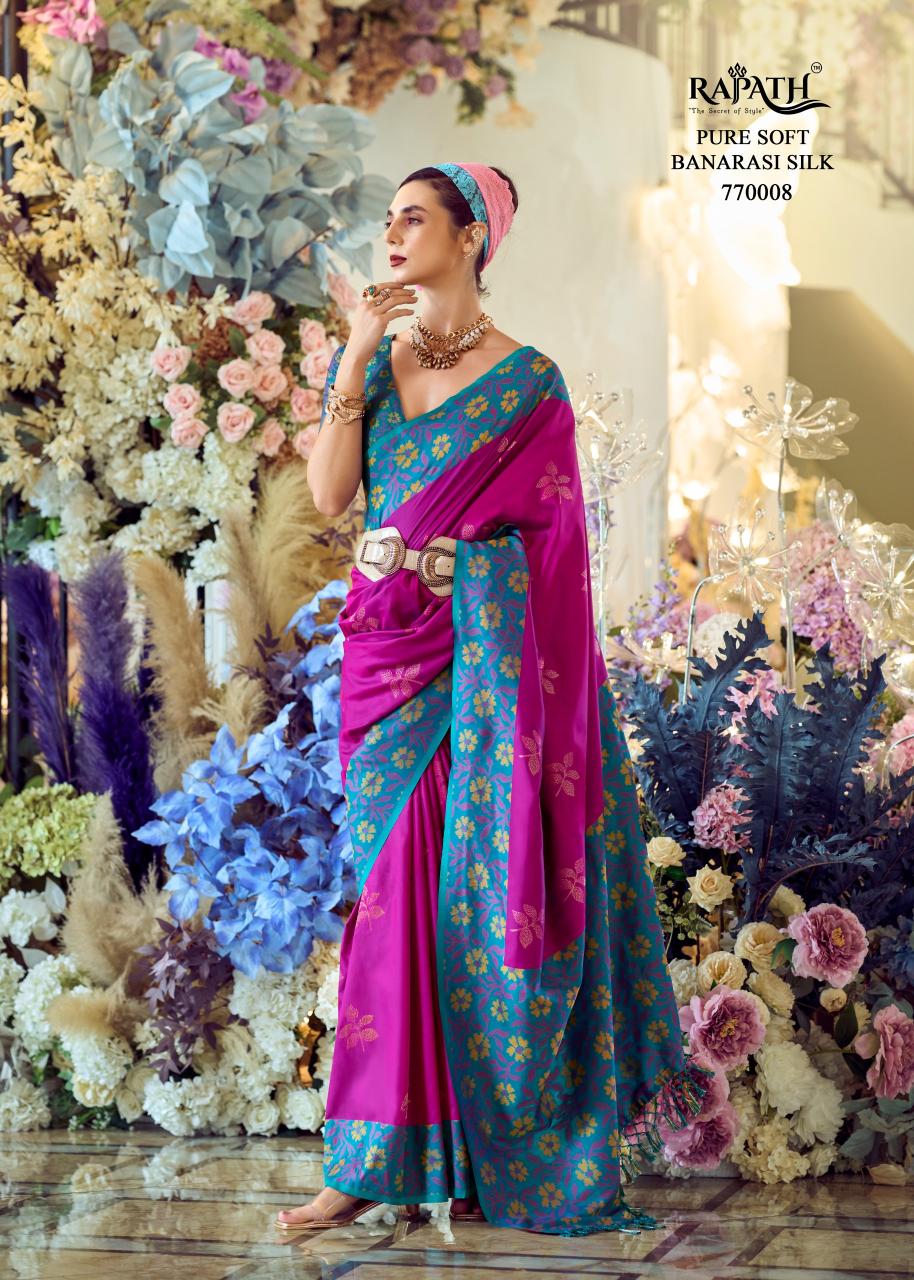 Rajpath Purple Martin ikkat silk sarees online india