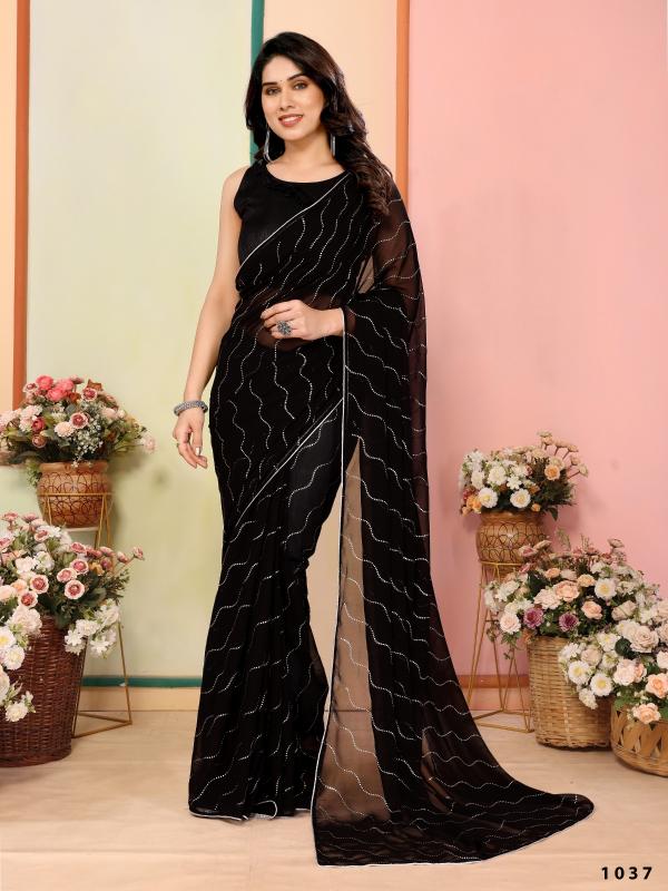 Sabella Aafreen Vol 5 black georgette saree online shopping india