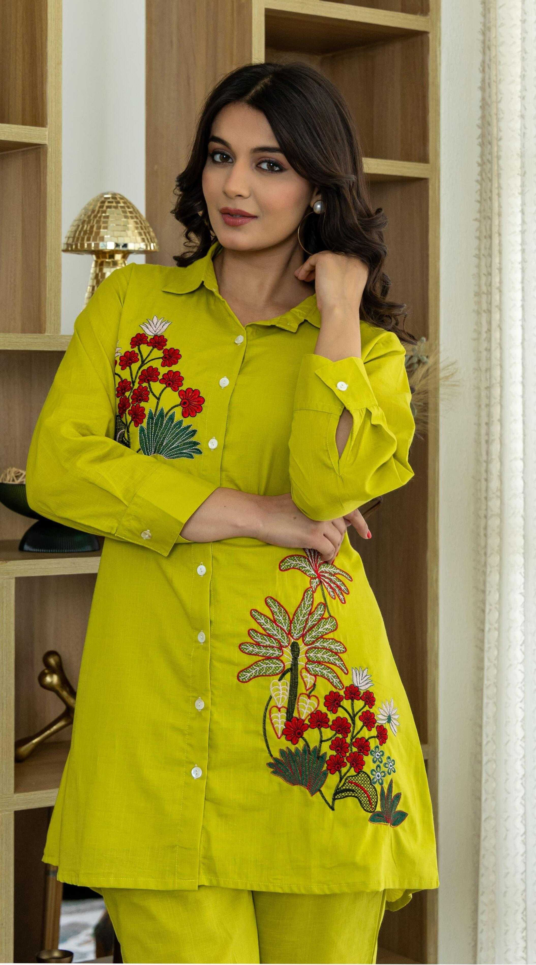 Sabella Cotton Palm Embroidery Co-ord Set Wholesale Catalog