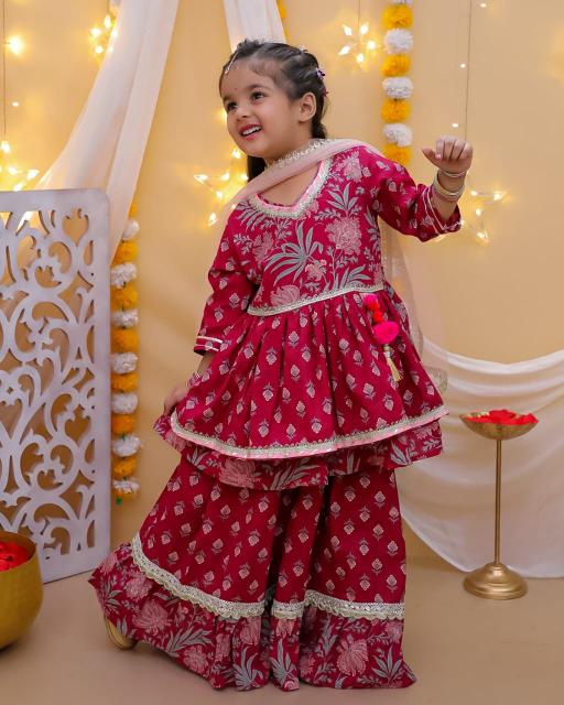 Sabella Girls Vol 2 two layered kids kurti online shopping india