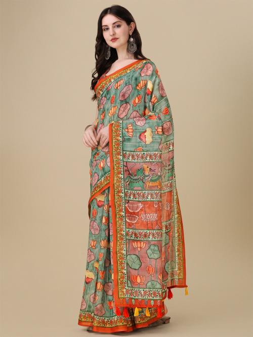 Sabella Lilen Kalamkari 01 buy sarees online india