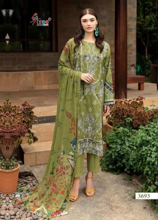 Shree Chevron Premium Collection Vol 8 Chiffon Dupatta Pakistani Suits Wholesale Catalog