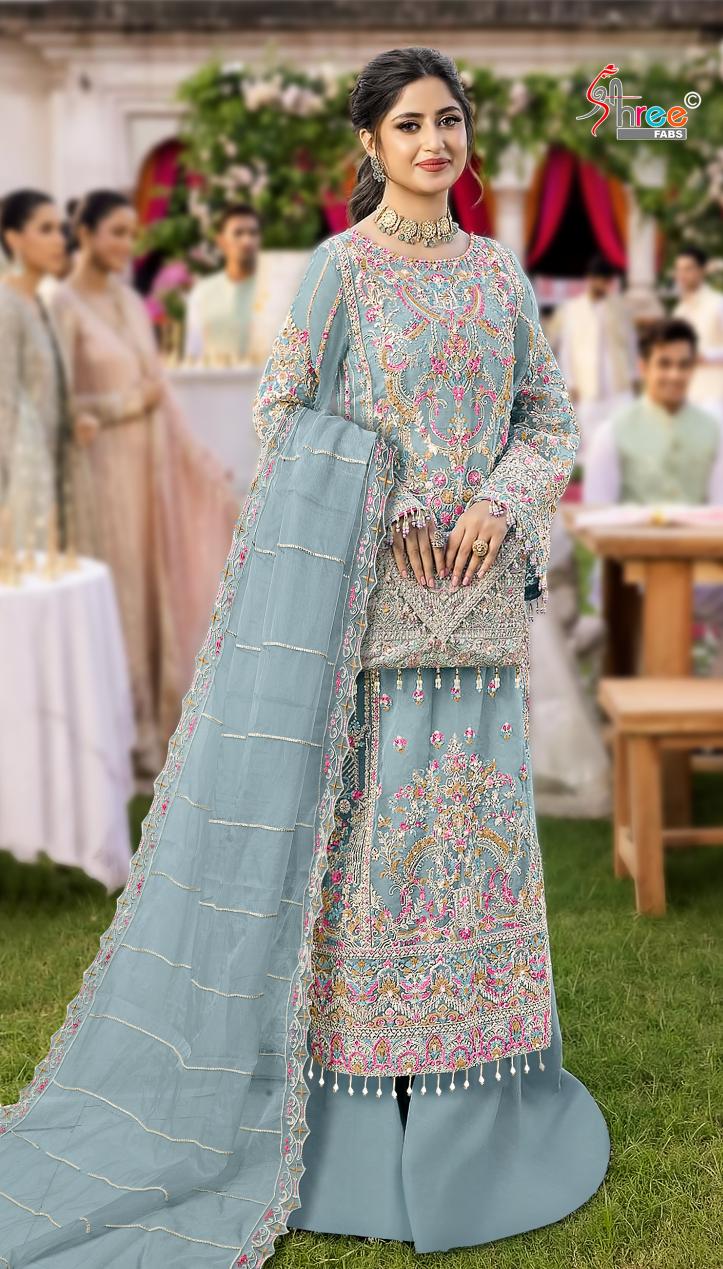 Shree K 5053 Organza Embroidered Pakistani Suits Wholesale Catalog