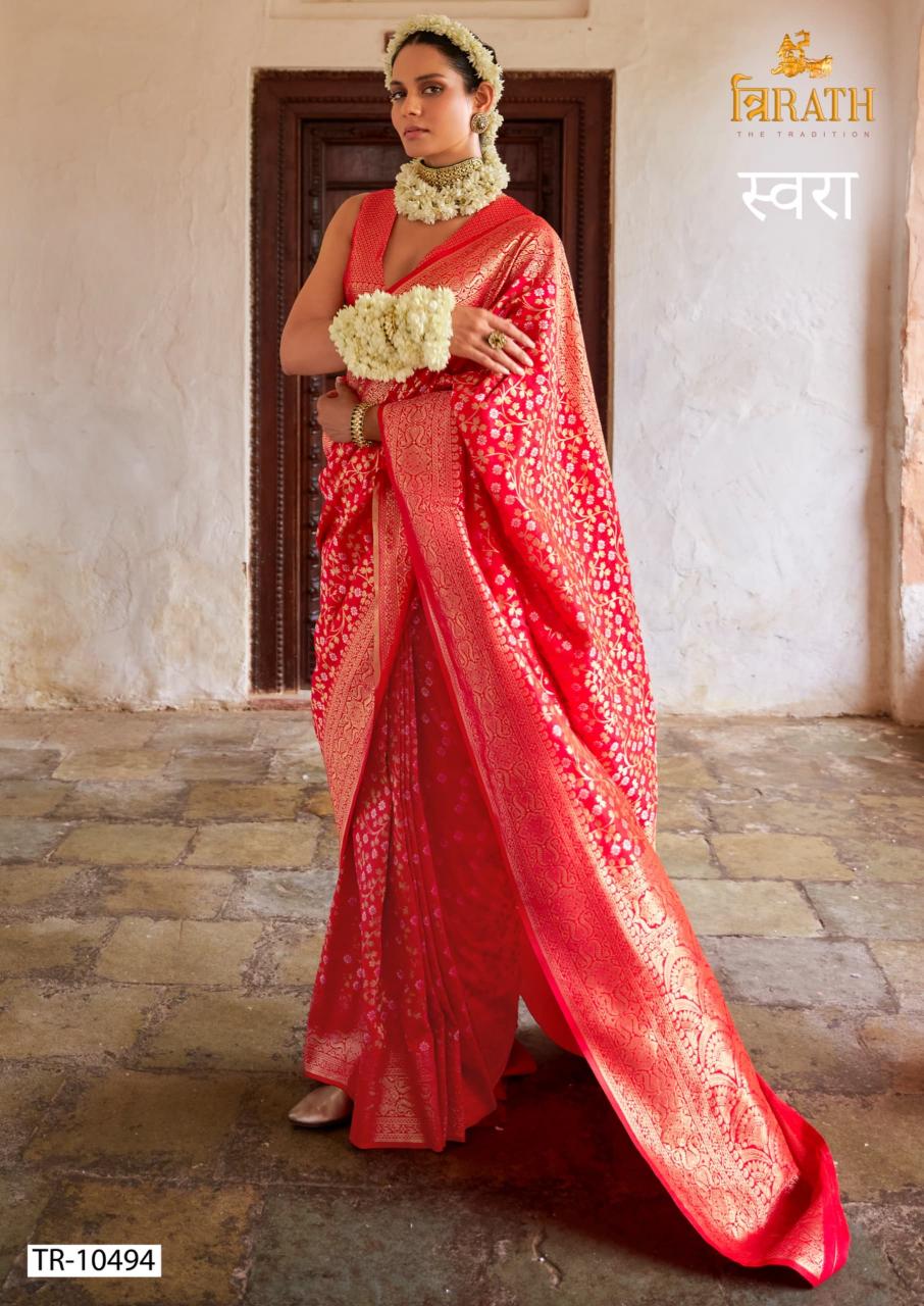 Trirath Swara Banarasi Silk Fancy Saree Wholesale Catalog