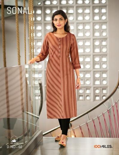 100 Miles Sonal Fancy Printed Cotton Kurti suppliers in india