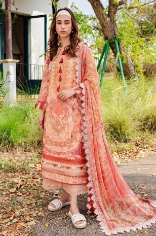 Alzohaib Queens Court Vol 4 Chiffon Dupatta original pakistani lawn suites wholesale dealer