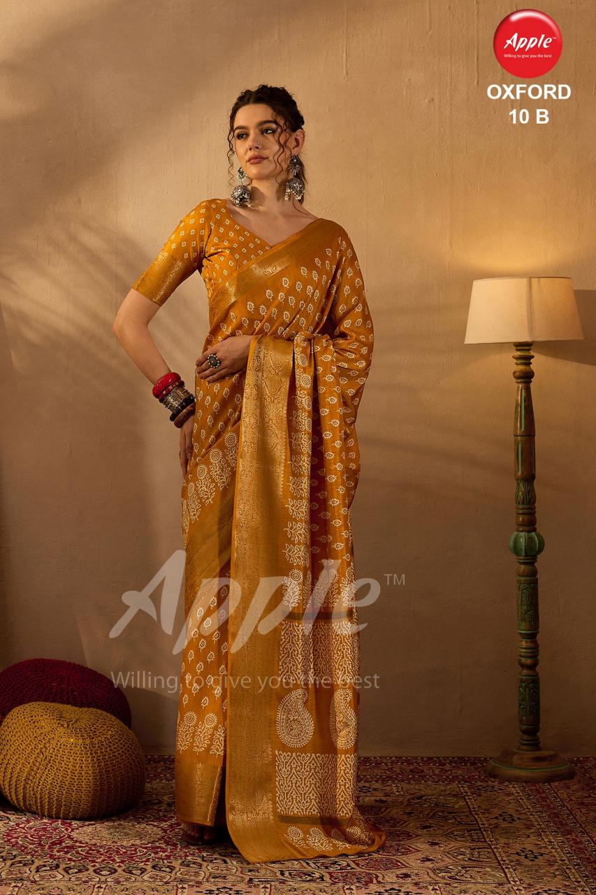 Apple Oxford 10 printed silk sarees online india