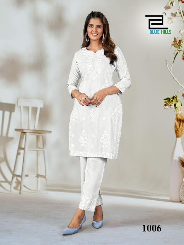 Blue Hills Wonder Black and white white kurti designer in online india