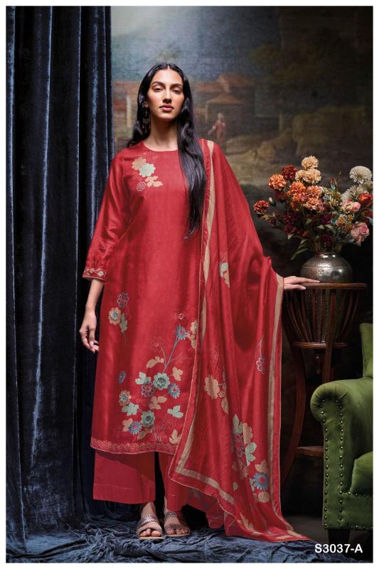 Ganga Lzabela 3037 Premium Pure Bemberg Russian Silk Salwar Kameez Wholesale Catalog