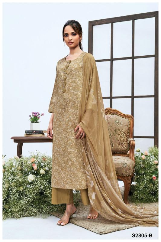 Ganga Nadia 2805 Premium Cotton Satin Salwar Kameez Wholesale Catalog