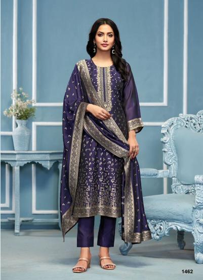 Ibiza Espresso Pure Banglory Silk Jacquard Salwar Kameez Wholesale Catalog