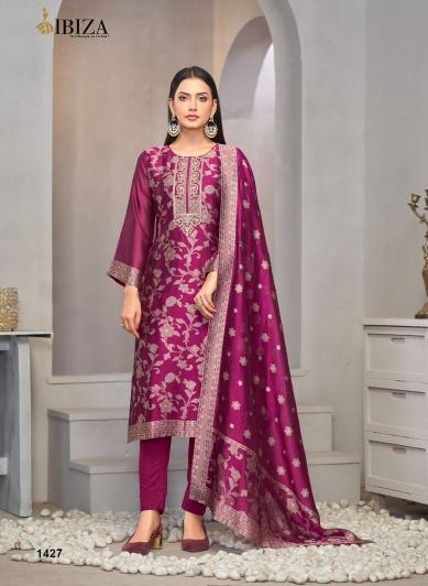 Ibiza Riza Pure Banglory Silk Jacquard Salwar Kameez Wholesale Catalog