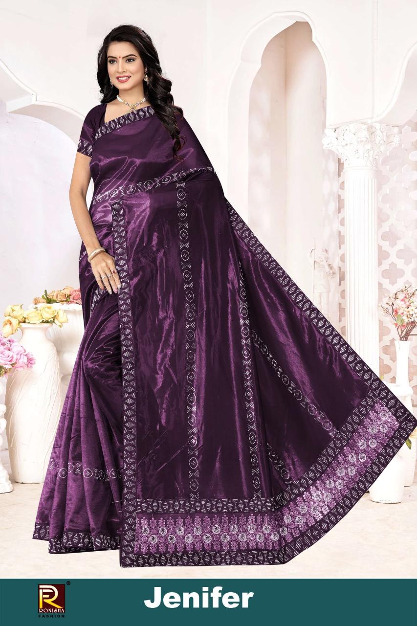 Ronisha Jenifer basic embroidery saree cost in south india