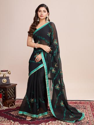 Sabella Maahi 161 Embroidery Worked Georgette famous saree places in india