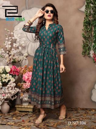 Blue Hills Walkway Vol 1 Anarkali kurti manufacture in india