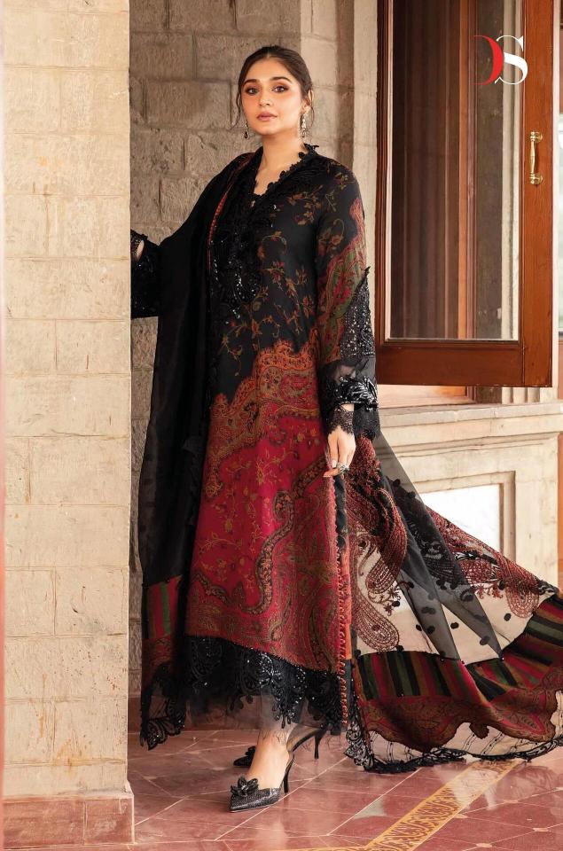 Deepsy Maria B Luxe 8031 AB Super Hit Deisgn catalog red pakistani suit