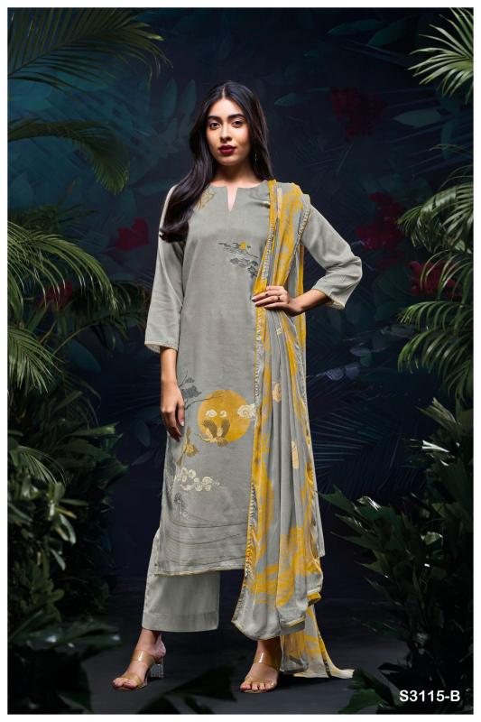 Ganga Mehal 3115 Premium Cotton Satin Salwar Kameez Wholesale Catalog