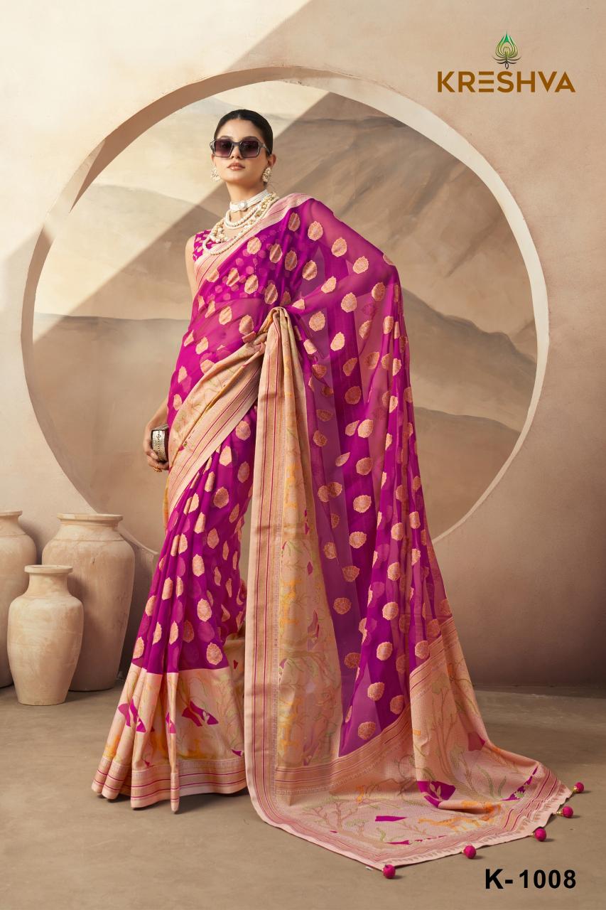 Kreshva Ahiliya Pv georgette saree india