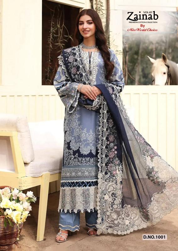 Miss World Zainab Vol-01 – Karachi Dress Material - Wholesale Catalog