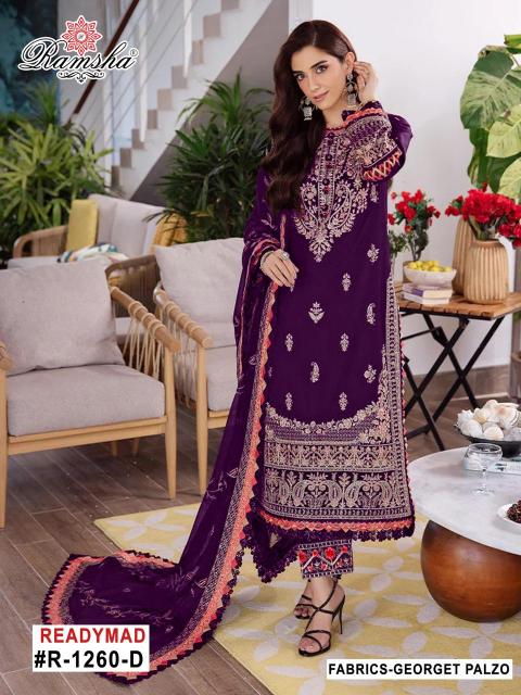 Ramsha R 1260 Nx Catalog fancy desaigner pakistani georgette long suit