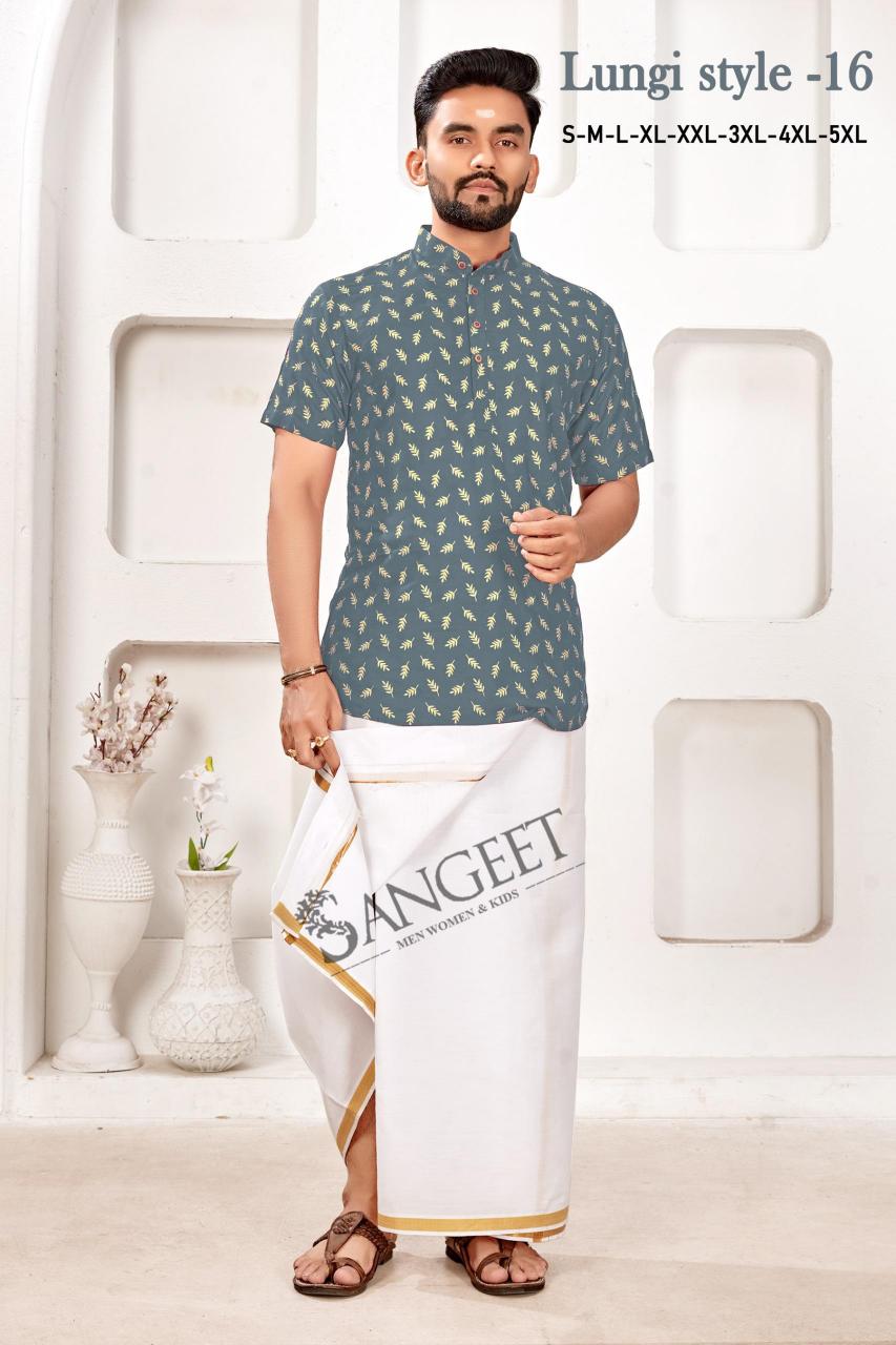 Sangeet Lungi Style Vol 16 printed mens shirts uk