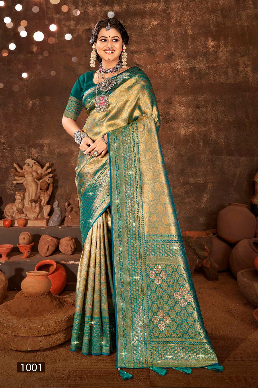 Saroj Sangeeta tissue swarovski vol.1 Tissue silk saree in surat with price wholesale