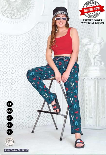 SUMMER SPECIAL VOL.#AT0211 Printed Lower Dual Pocket With Excl Zipp Pocket Night Pant