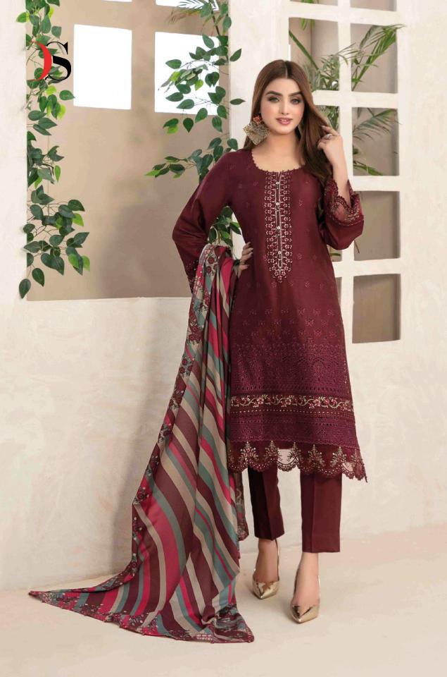 Deepsy Rangrasiya Lawn Vol 25 Vol 2 Catalog Cotton Dupatta images of pakistani suits with pants