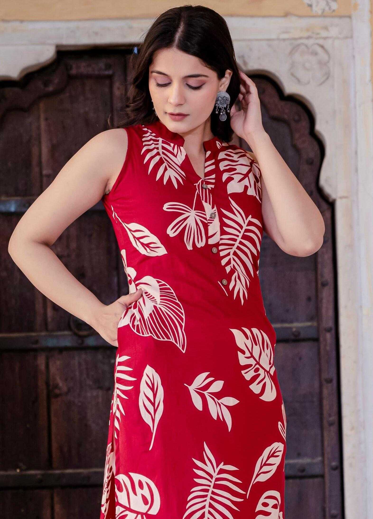 Felocity Cotton Sleeveless catalog kurti with palazzo set