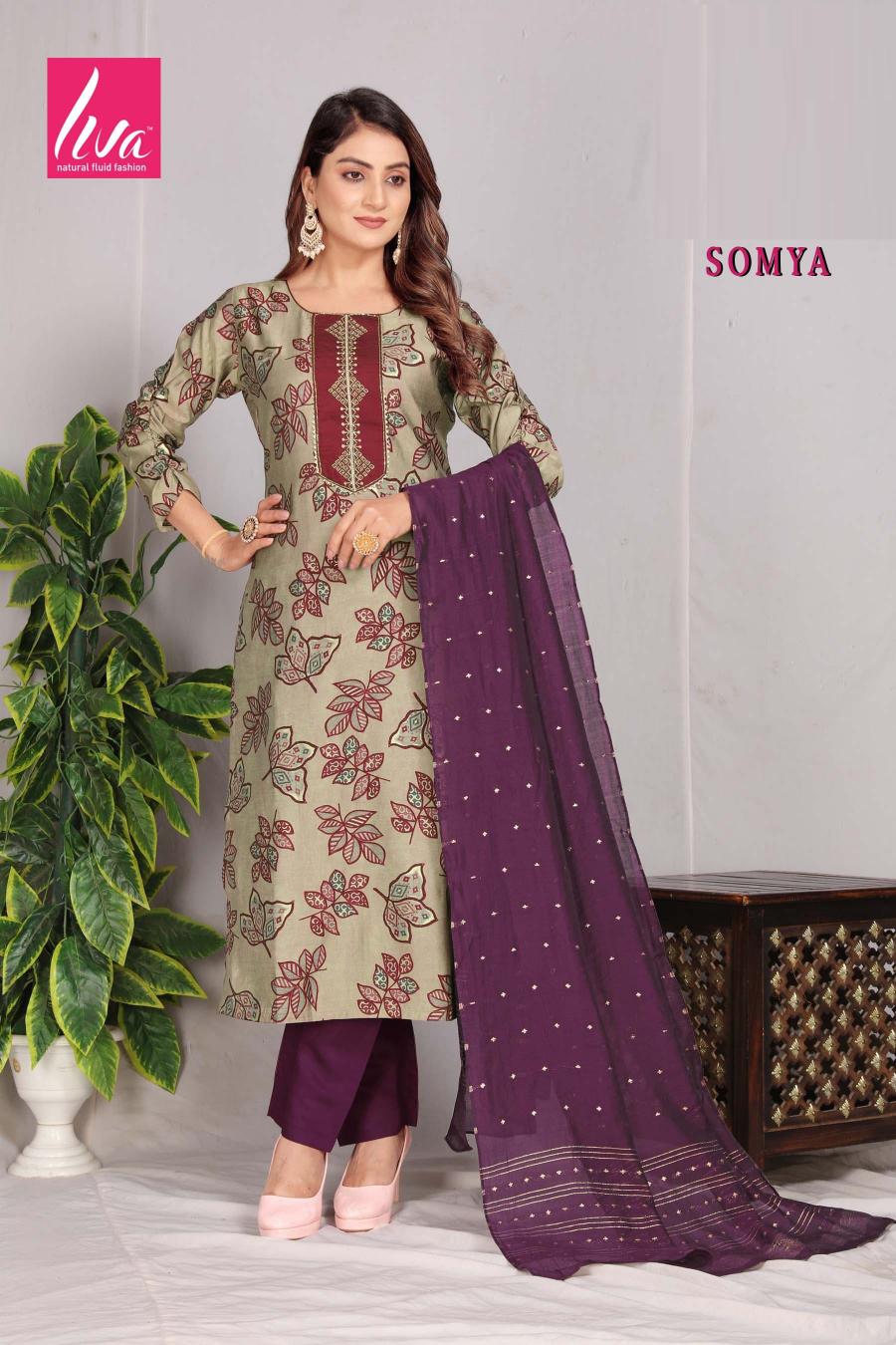 Felocity Somya Vol 1 Catalog Saffron Silk Soft Foil latest printed kurtis catalogue