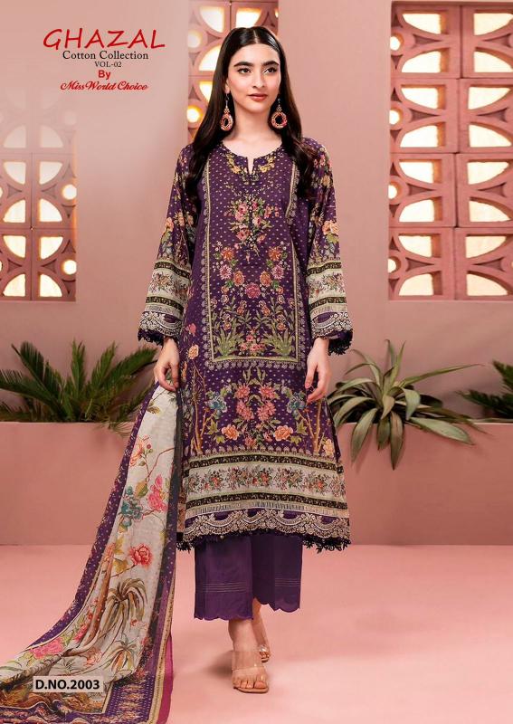 Miss World Ghazal Vol-02 – Karachi Dress Material - Wholesale Catalog