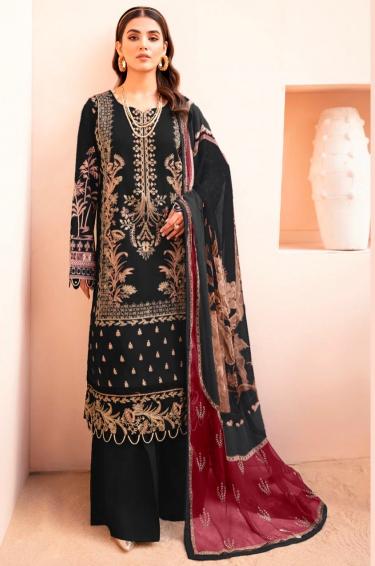 Taj 577, 578 , 579 Catalog Chiffon Dupatta pakistani suits in kashmir