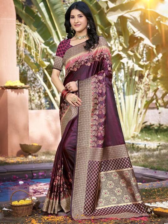 Bunawat Kangana Satan catalog buy silk fabric online for sarees india