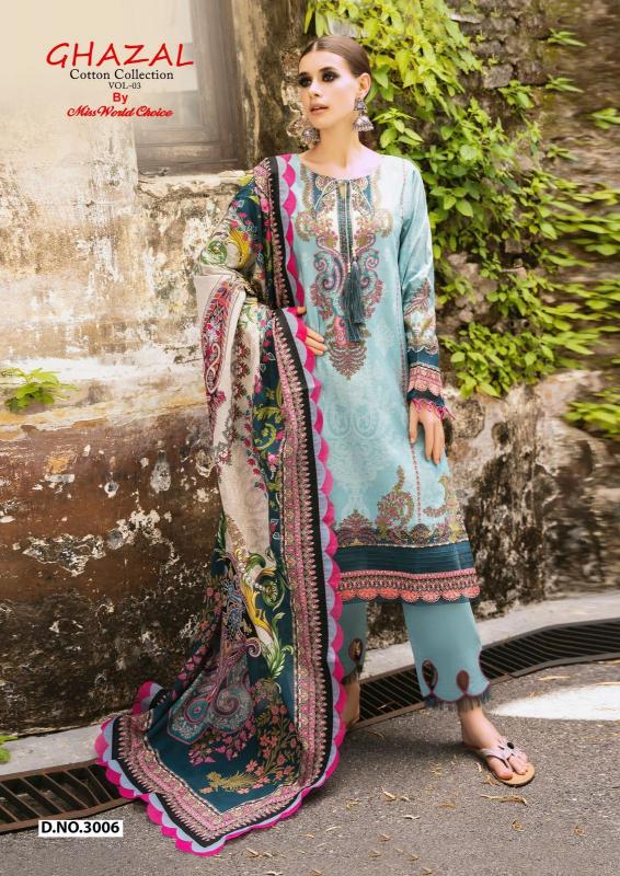 Miss World Ghazal Vol-03 - Karachi Dress Material  - Wholesale Catalog