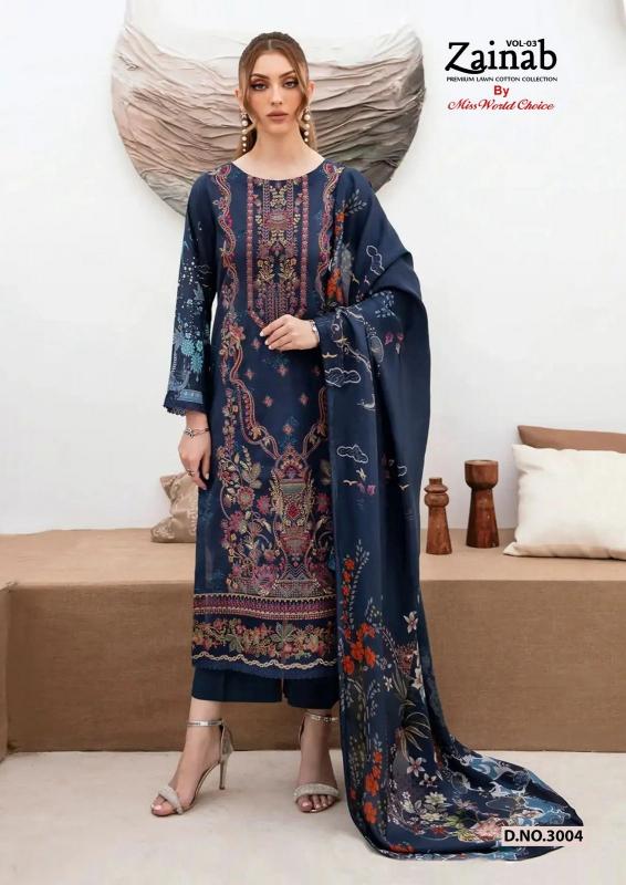 Miss World Zainab Vol-03 - Karachi Dress Material  - Wholesale Catalog