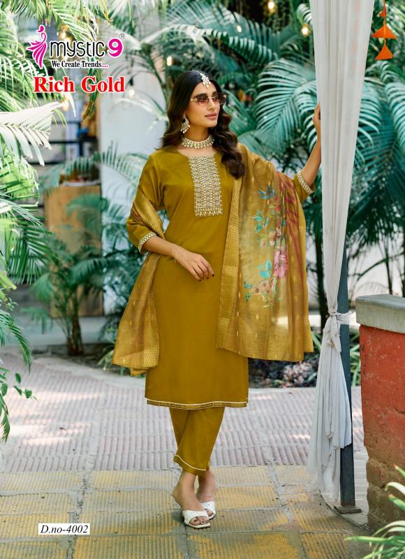 Mystic 9 Rich Gold Vol 4 catalog ethnic kurtis online india