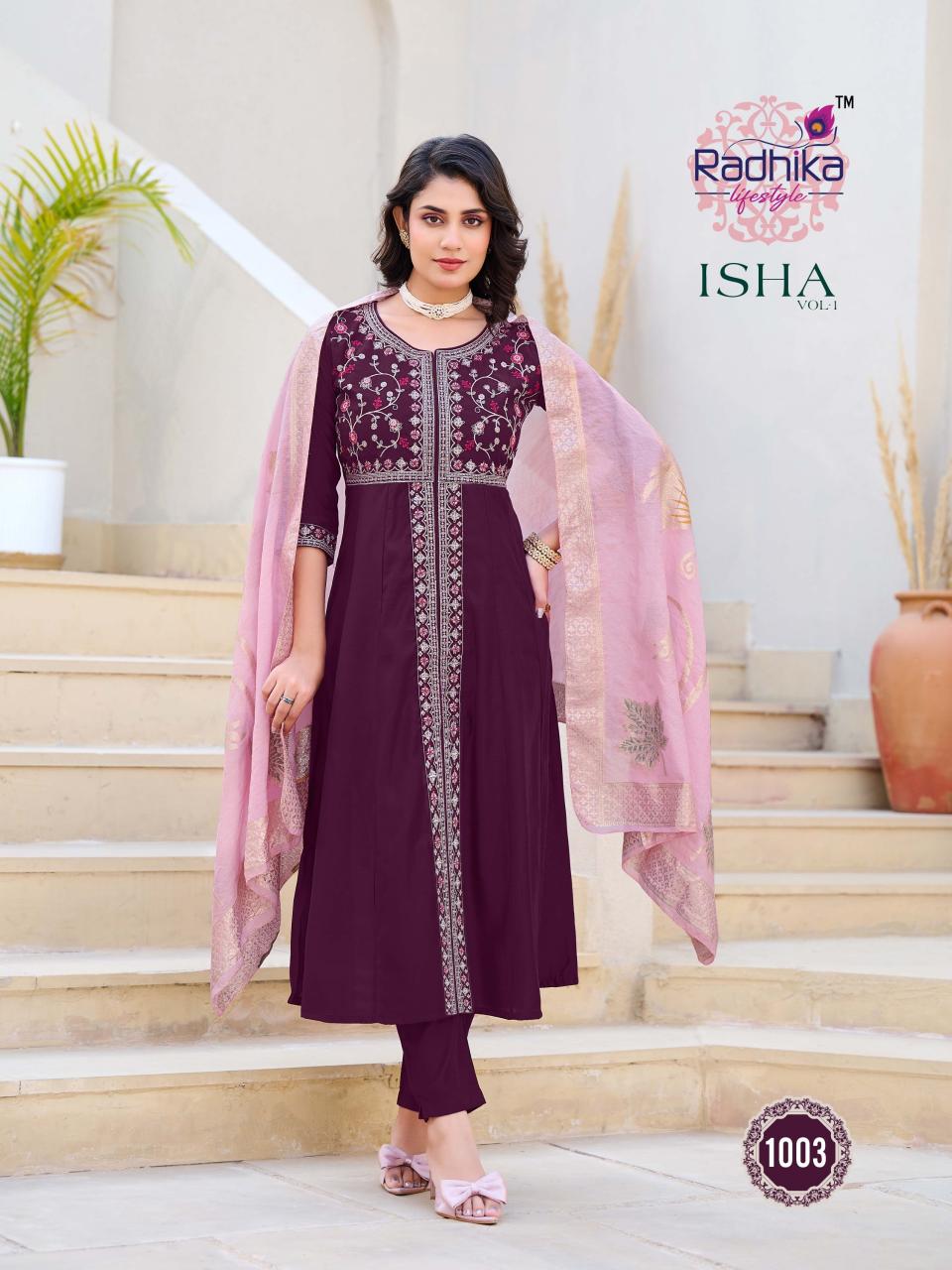 Radhika Lifestyle Isha vol 1 catalog front open kurti online india